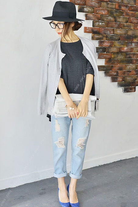 ゆったりシルエットのダメージデニム「coca」2,990円(税込)