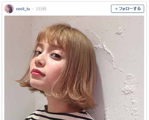 岸本セシル、金髪に大胆イメチェンで「日本人離れした美しさ」の声
