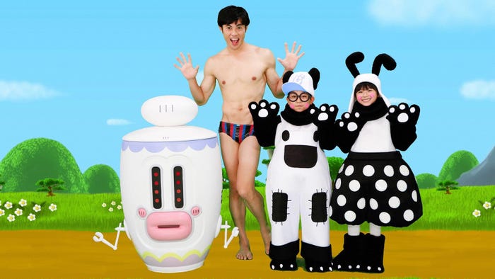 AIさん、小島よしお、じゃじゃじゃじゃ~ン(C)フジテレビ