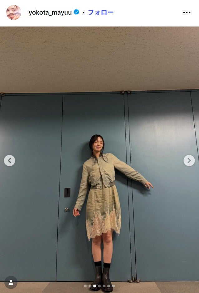 横田真悠Instagramより