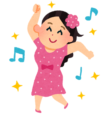 衣装を着て踊る女性のイラスト