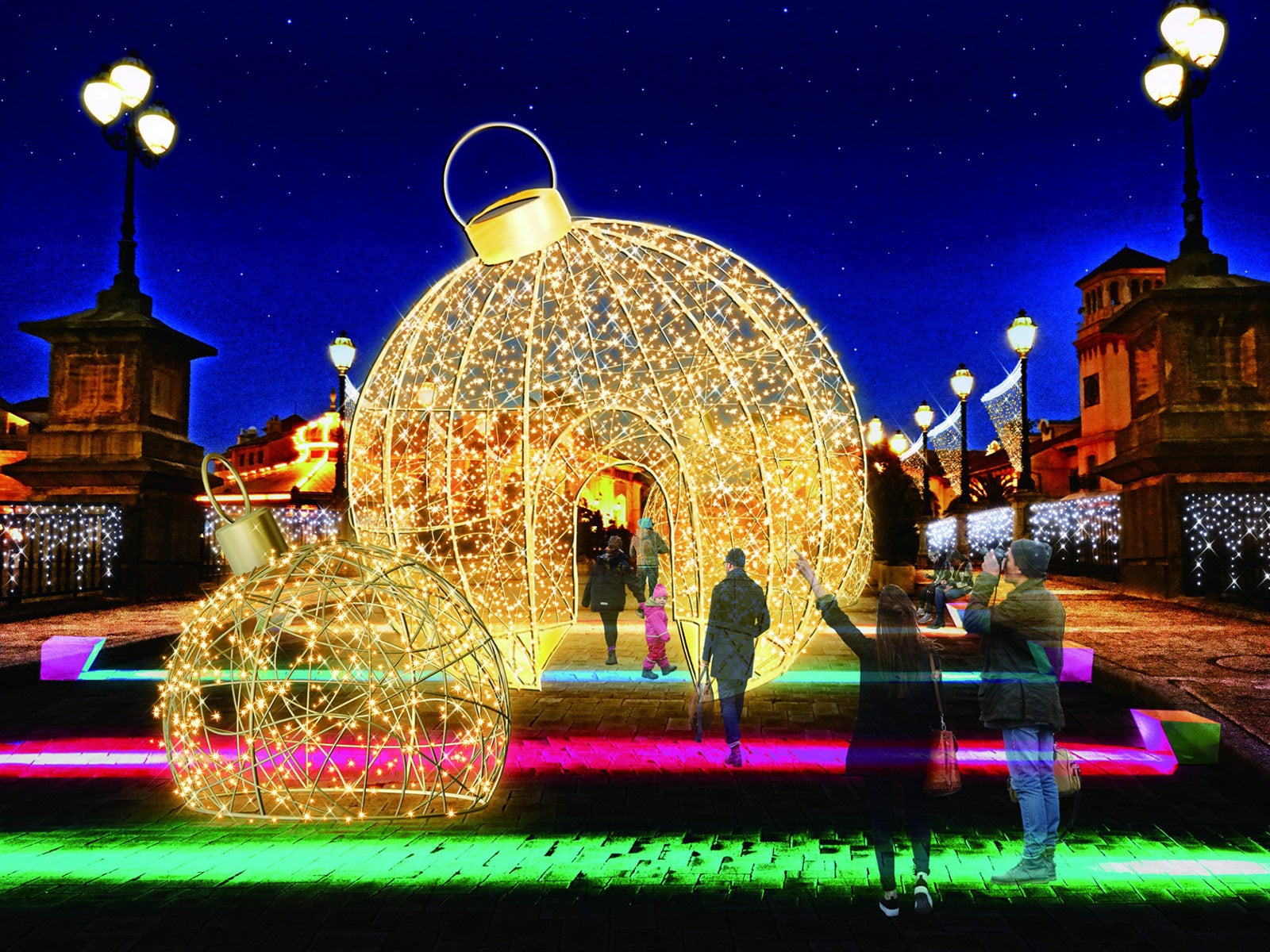 光るクリスマスオーナメントイメージ／画像提供：タカショー