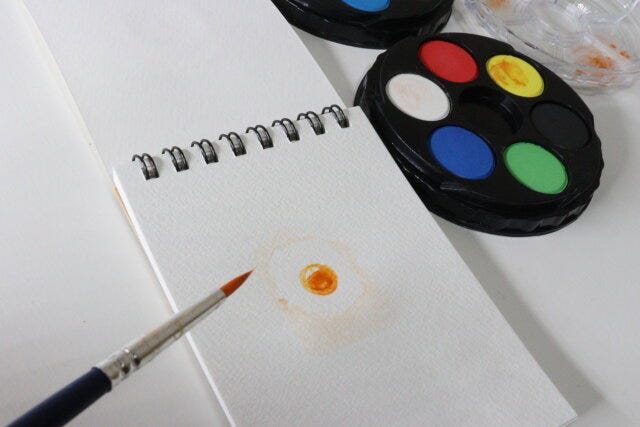 ダイソー 持ち運べる絵の具(12色セット) 使用例 ダイソー 持ち運べる絵の具(12色セット) 使用例