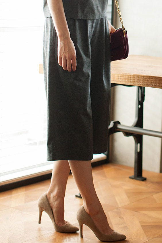 グレンチェックルーズトップス+グレンチェックガウチョパンツ「STYLEST」6,050円(税別)/画像提供:STYLEST