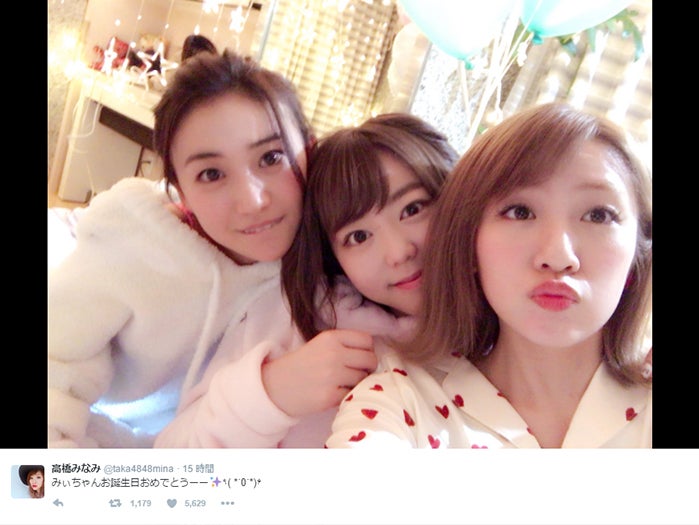 （左から）大島優子、峯岸みなみ、高橋みなみ／高橋みなみTwitterより