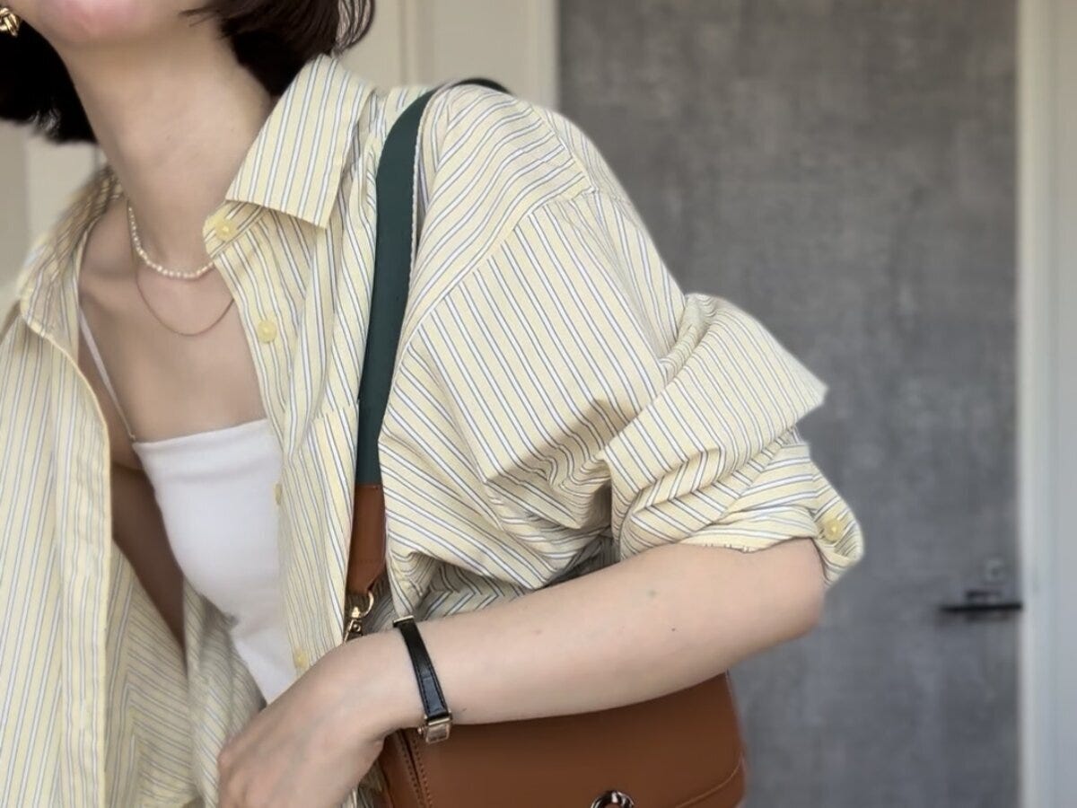 GUドルマンスリーブストライプシャツ GUドルマンスリーブストライプシャツ YELLOW