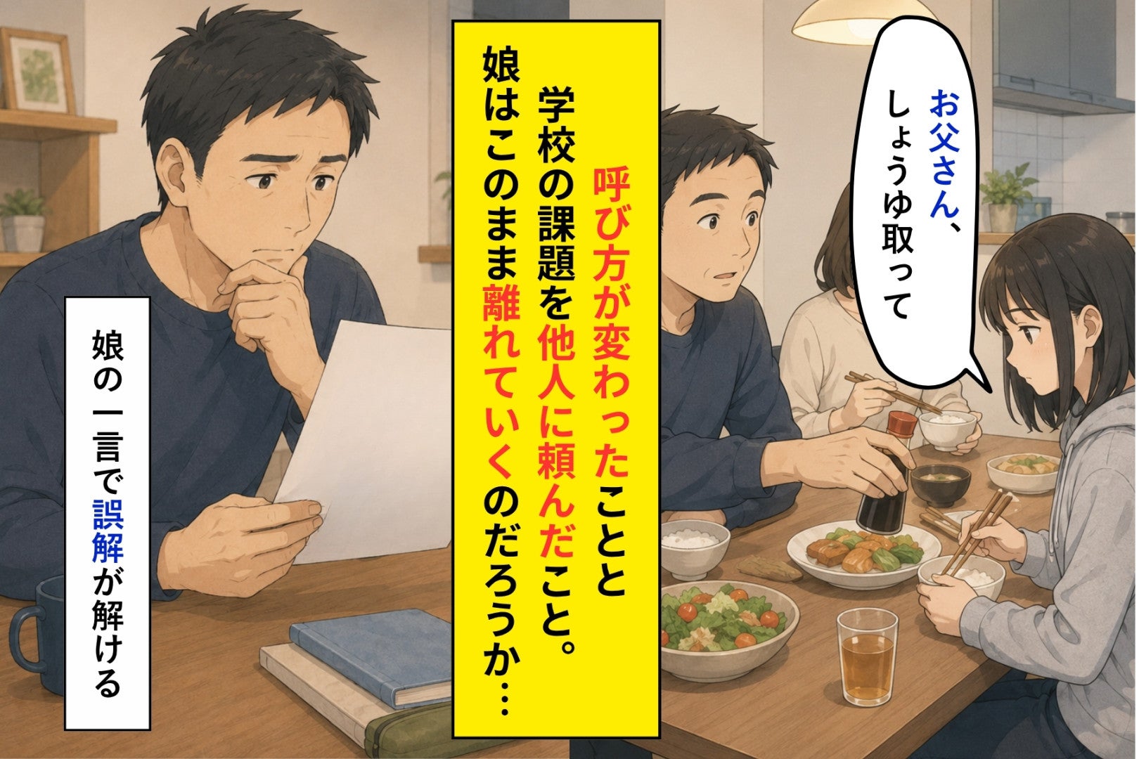 「お父さん、しょうゆ取って」パパと呼ばれなくなった俺が、娘の紙で知ったこと