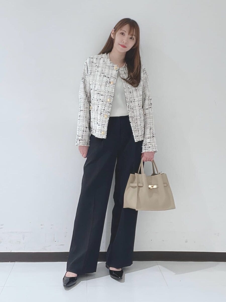 2026春大人女性おすすめきれいめツイードジャケットコーデ