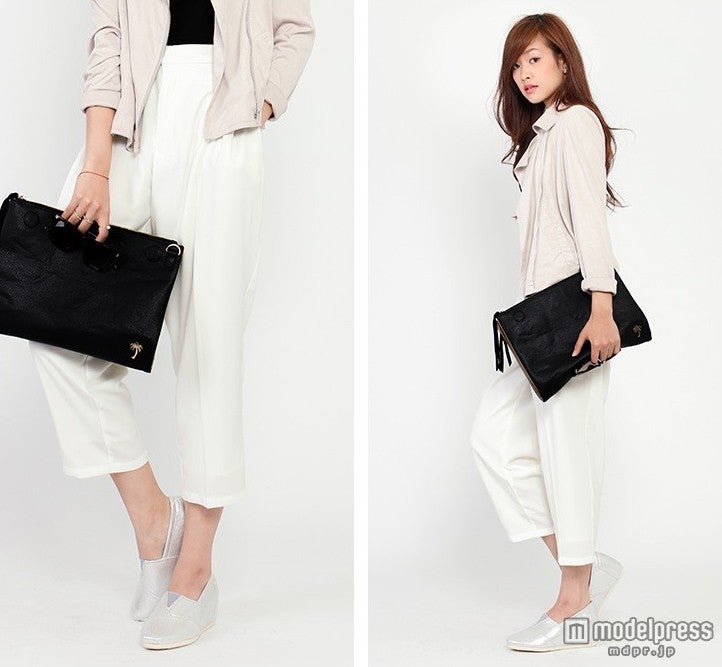 ジョーゼットセンタープレステーパードパンツ「salus」3,132円（税込）