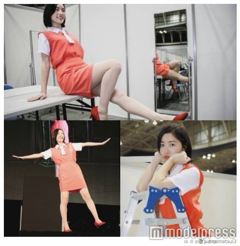 SKE48松井珠理奈、美脚全開OLに　“フチ子さん”コスに「商品化希望」の声