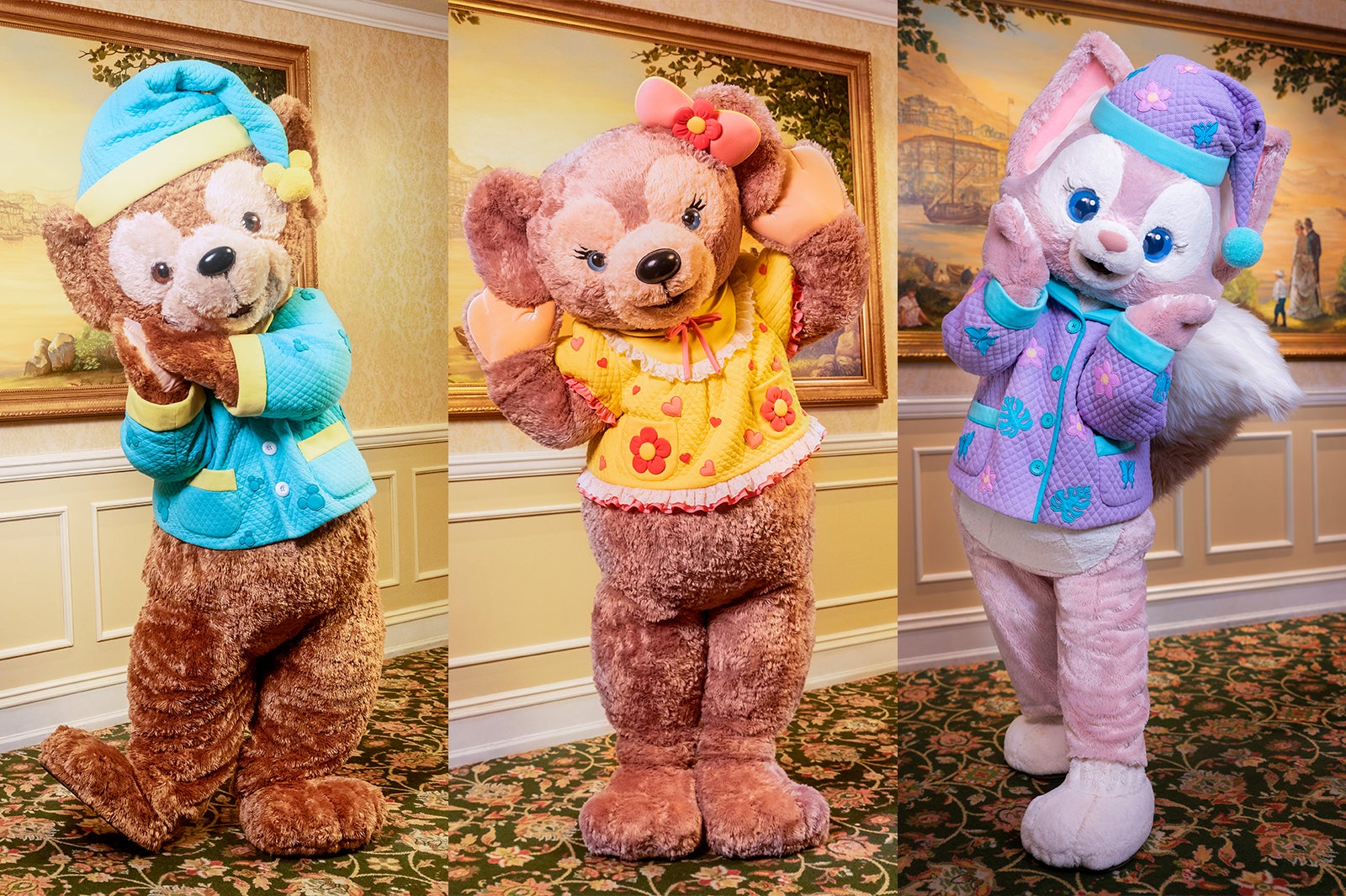 パジャマ姿のダッフィー＆フレンズとグリーティング（C）Disney