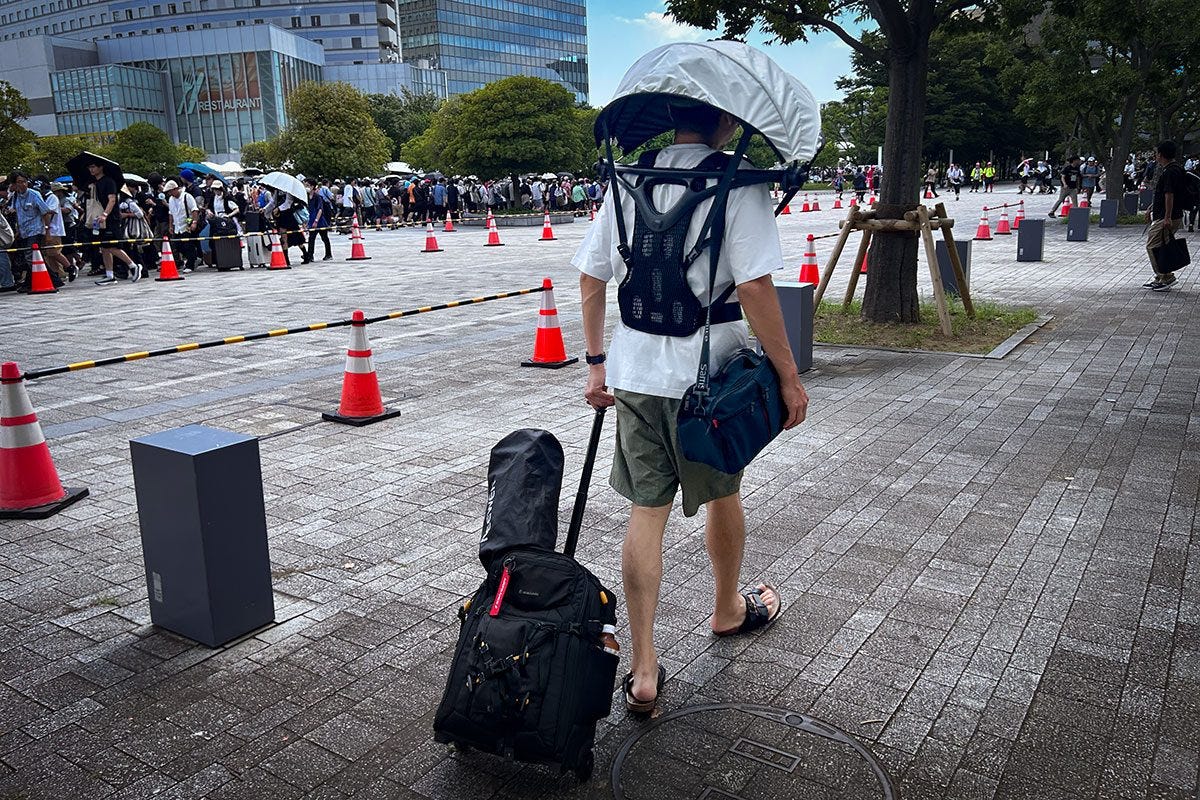 ハンズフリー背負える日傘
