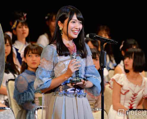 NGT48北原里英、速報92位から大逆転で選抜入り「高低差に耳キーンしてます」<第9回AKB48選抜総選挙>