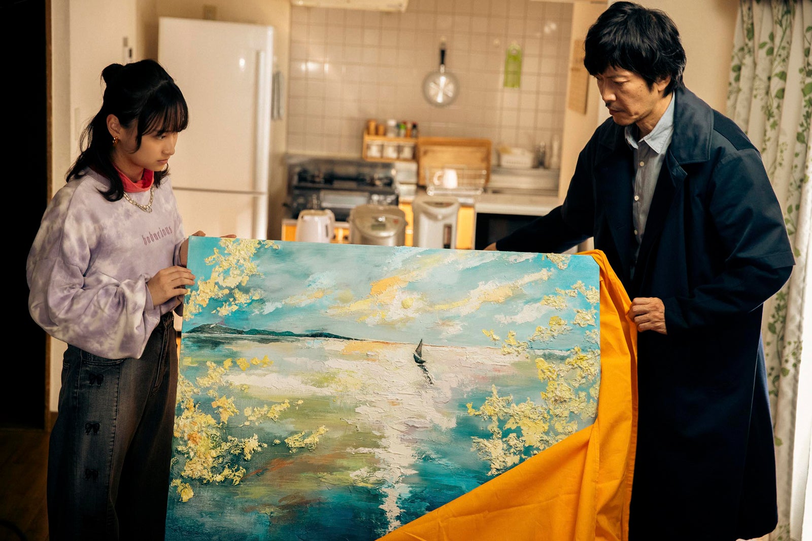 影山優佳、田辺誠一「ハコビヤ」第7話より（C）「ハコビヤ」製作委員会