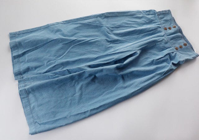 デニム6ツボタンストレート　デニムワイドパンツ　コーデ