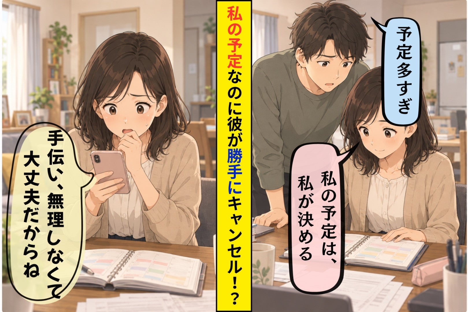 「予定多すぎ」と私の手帳を見た彼→翌週、私の予定が３つ勝手にキャンセルされていました