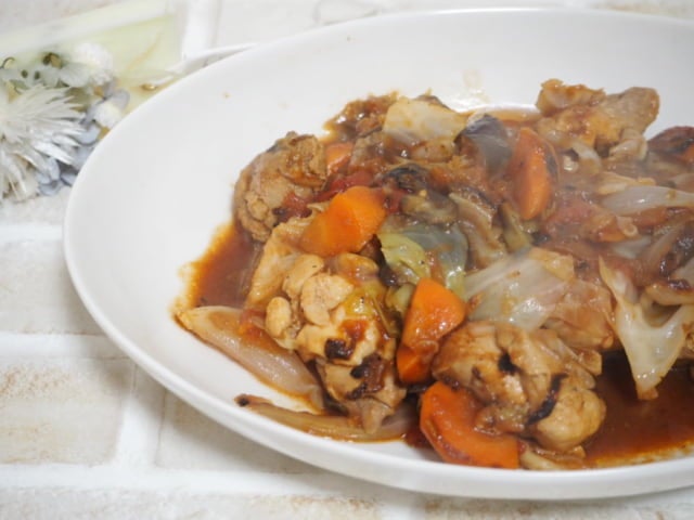業スー鶏もも肉トマト煮込み
