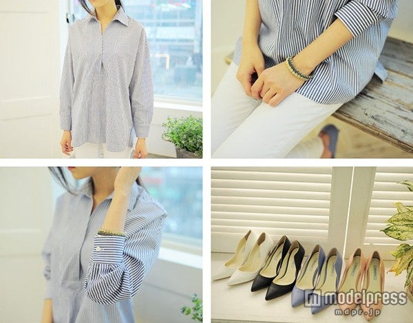 ストライプVネックカットシャツ「NETSTAR」4,600円（税込）
