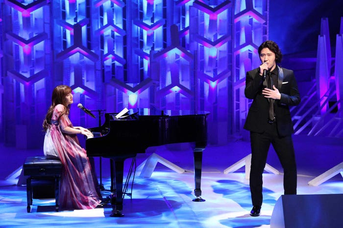 百田夏菜子、尾上松也(C)フジテレビ