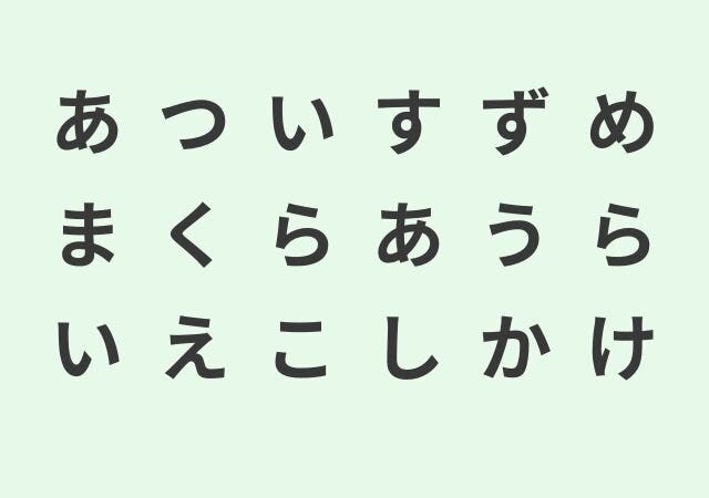 ひらがながランダムに並んだ画像