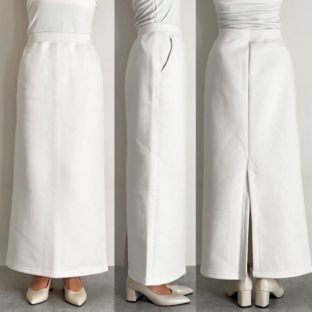 GUヘビーウェイトスウェットナロースカート　Mサイズ丈感