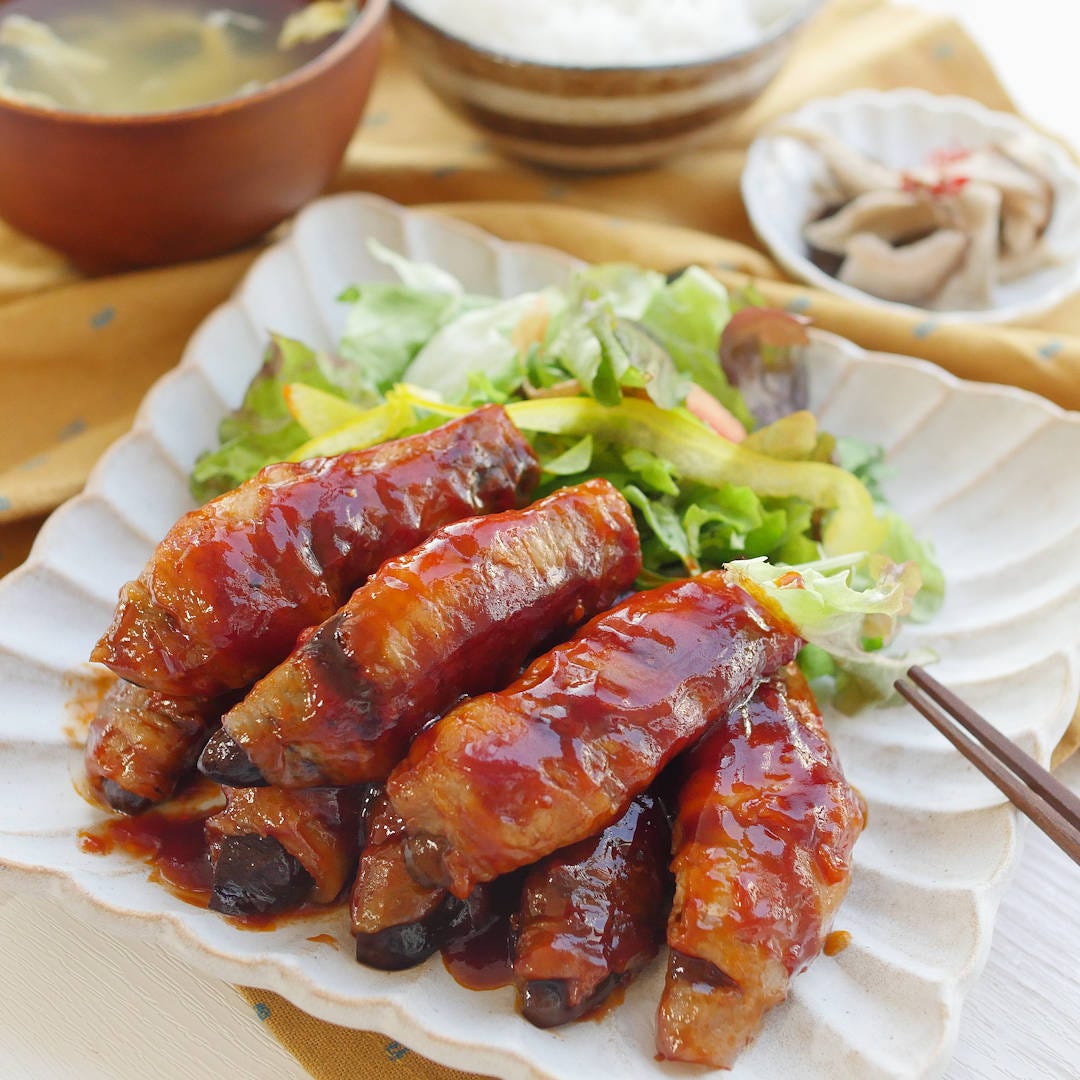 味付けかんたん！肉巻きなすのケチャポン酢豚