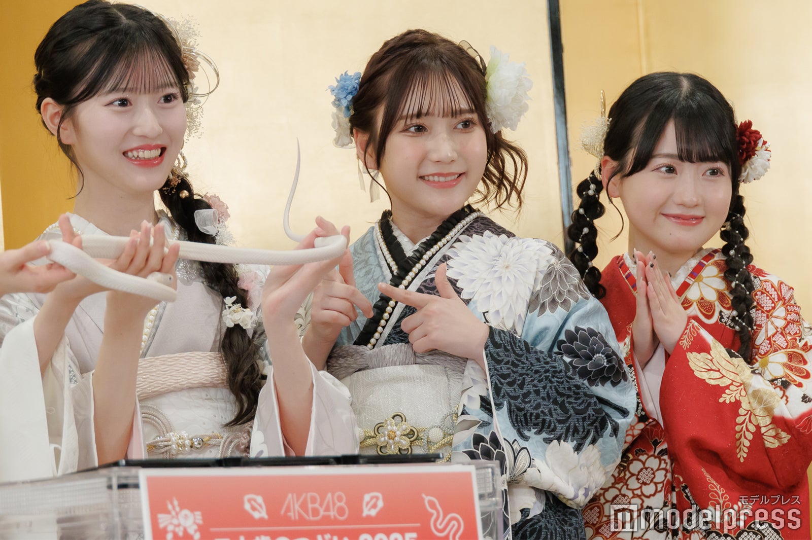 ハクさんを持つ八木愛月、鈴木くるみ、布袋百椛（C）モデルプレス