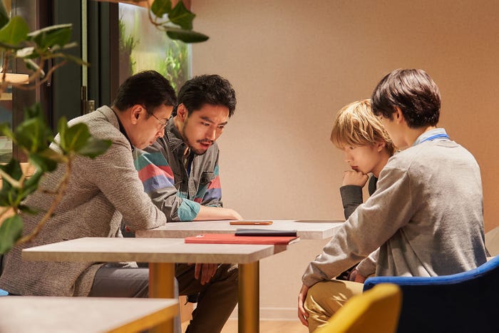 大浦龍宇一、小柳友、山中柔太朗、木村慧人 「飴色パラドックス」第7話より(C)「飴色パラドックス」製作委員会・MBS