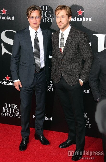 ハリウッドのイケメンパパ、ブラピとライアン・ゴズリングがツーショット