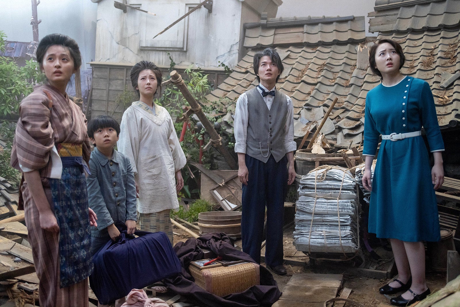 遠藤さくら、森優理斗、浜辺美波、神木隆之介、本田望結「らんまん」第123話（C）NHK