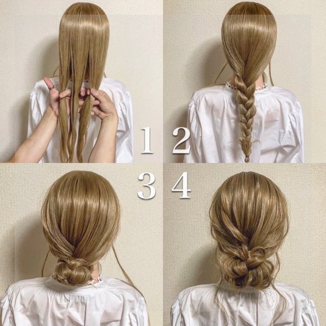 三つ編みアレンジ