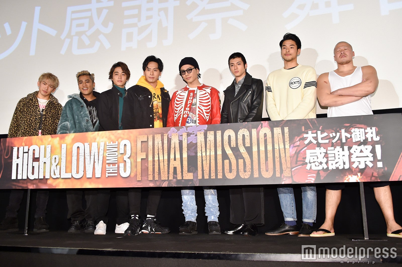 （左から）NAOTO、ELLY、佐藤寛太、山下健二郎、登坂広臣、山田裕貴、鈴木貴之、一ノ瀬ワタル（C）モデルプレス