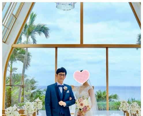 結婚発表のアンタッチャブル柴田英嗣、妻との密着ウエディングショット公開「少々ややこしい人生を歩みまして」<コメント全文>