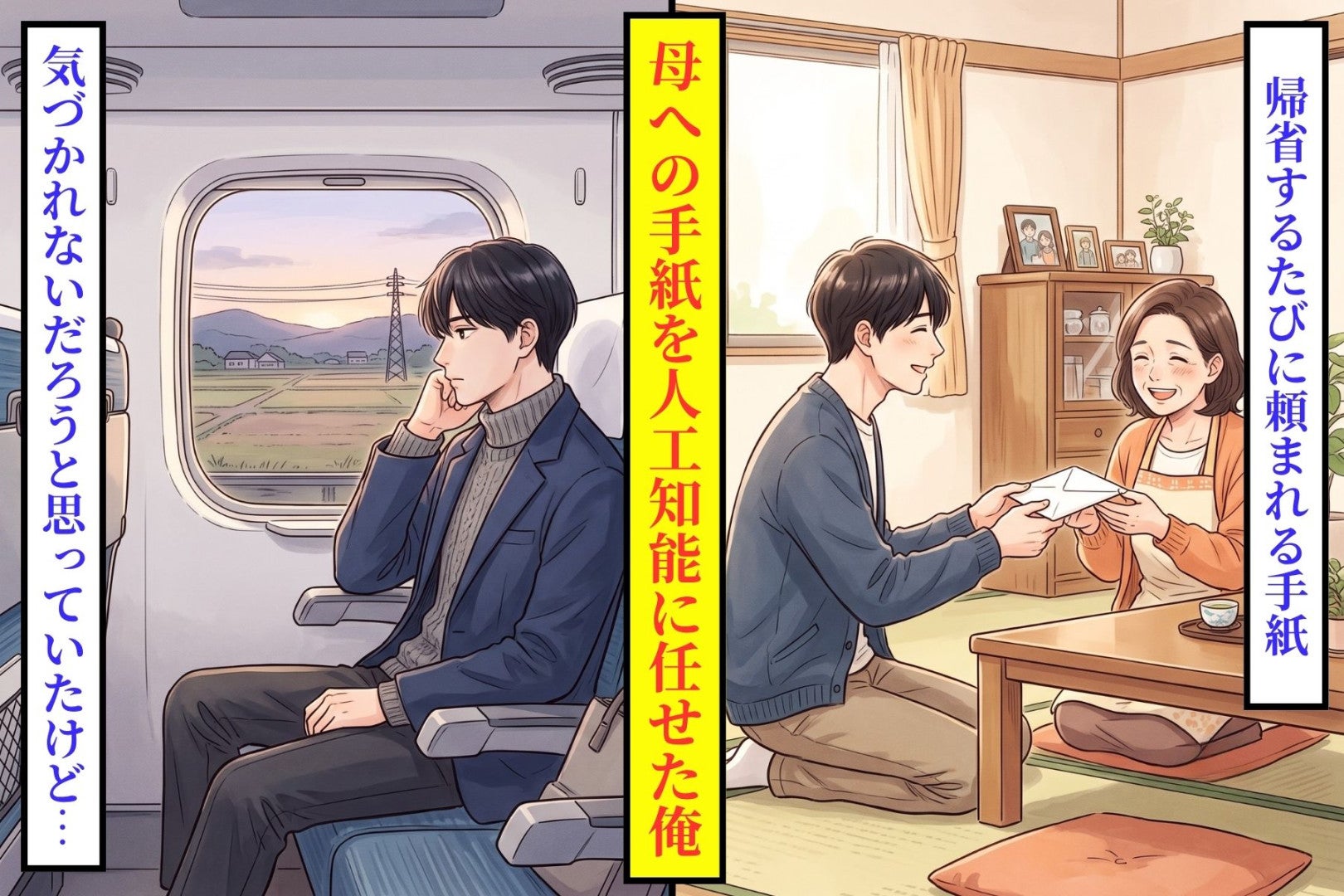 毎年書いていた母への手紙をAIに任せた俺、「母さんへ」の１語で止まった母