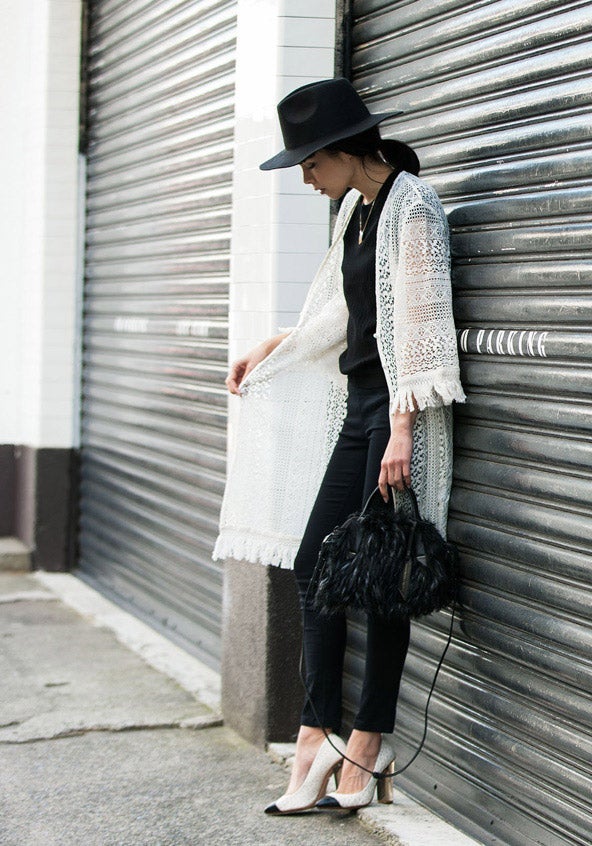 ラッセルレース　フリンジ付きロングガウン「STYLEST」3,150円（税込）／画像提供：STYLEST