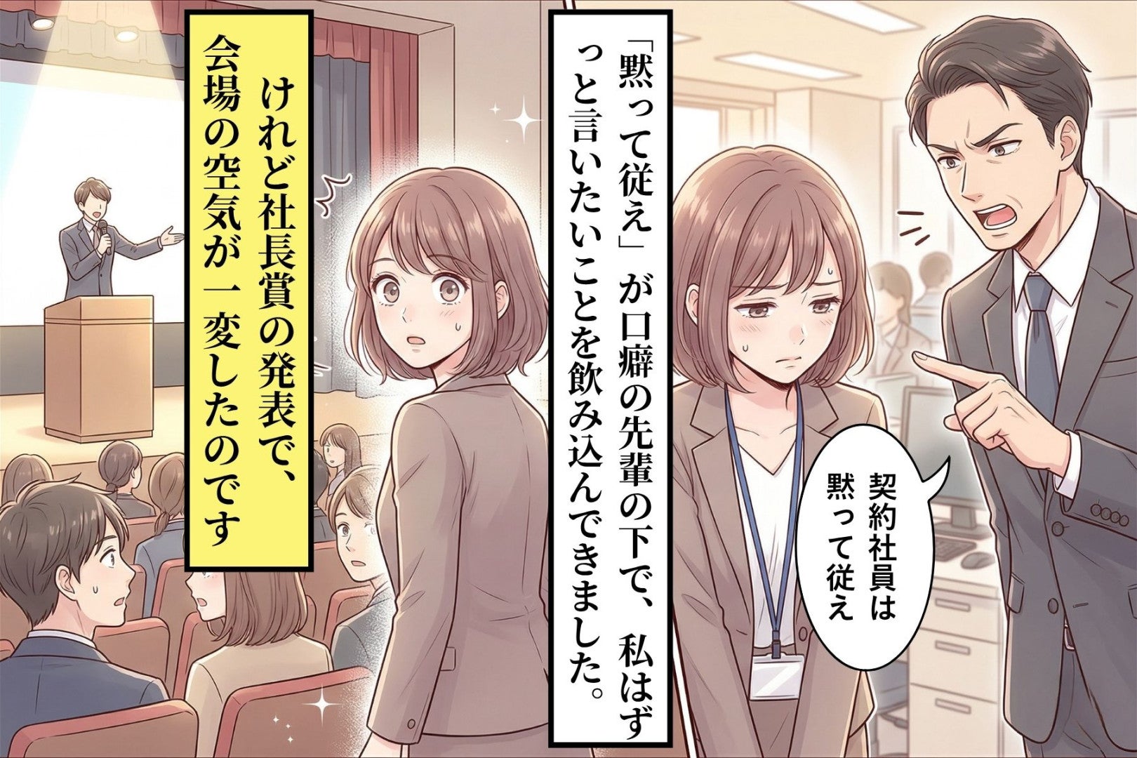 「契約社員は黙って従え」とこき使う正社員→社長賞の受賞者発表で全員が凍った