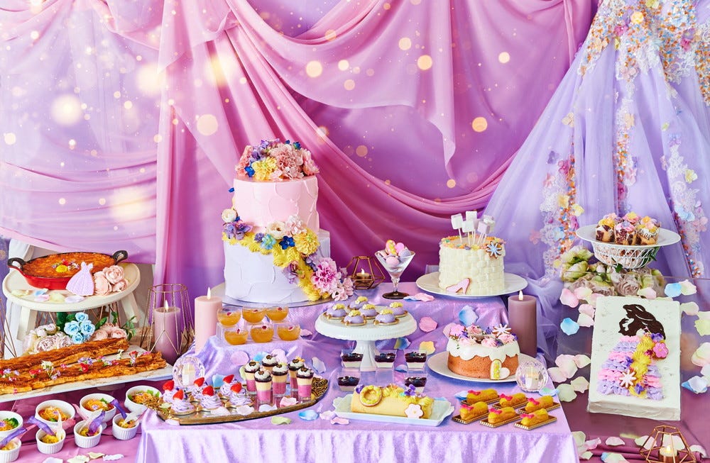 童話「ラプンツェル」のデザートブッフェが千葉で、“恋の味”モンブランや三つ編みパイ
