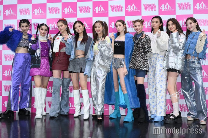 アリアナさくら、嵐莉菜、せいら、古畑星夏、藤田ニコル、藤井サチ、村上愛花、山崎天、ブリッジマン遊七、雑賀サクラ(C)モデルプレス