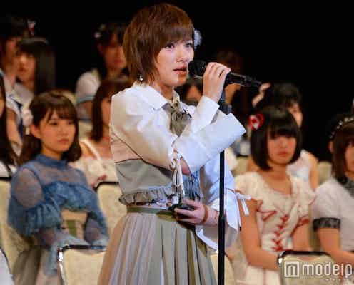 AKB48岡田奈々、2年連続選抜入りで涙「グループの風紀委員長目指す」<第9回AKB48選抜総選挙>