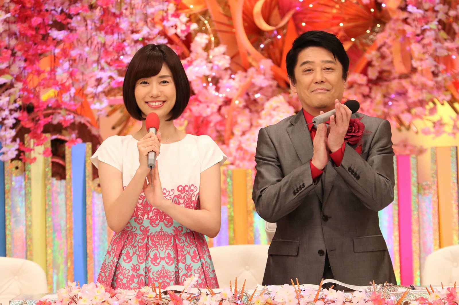 山崎夕貴アナ、坂上忍 （C）フジテレビ