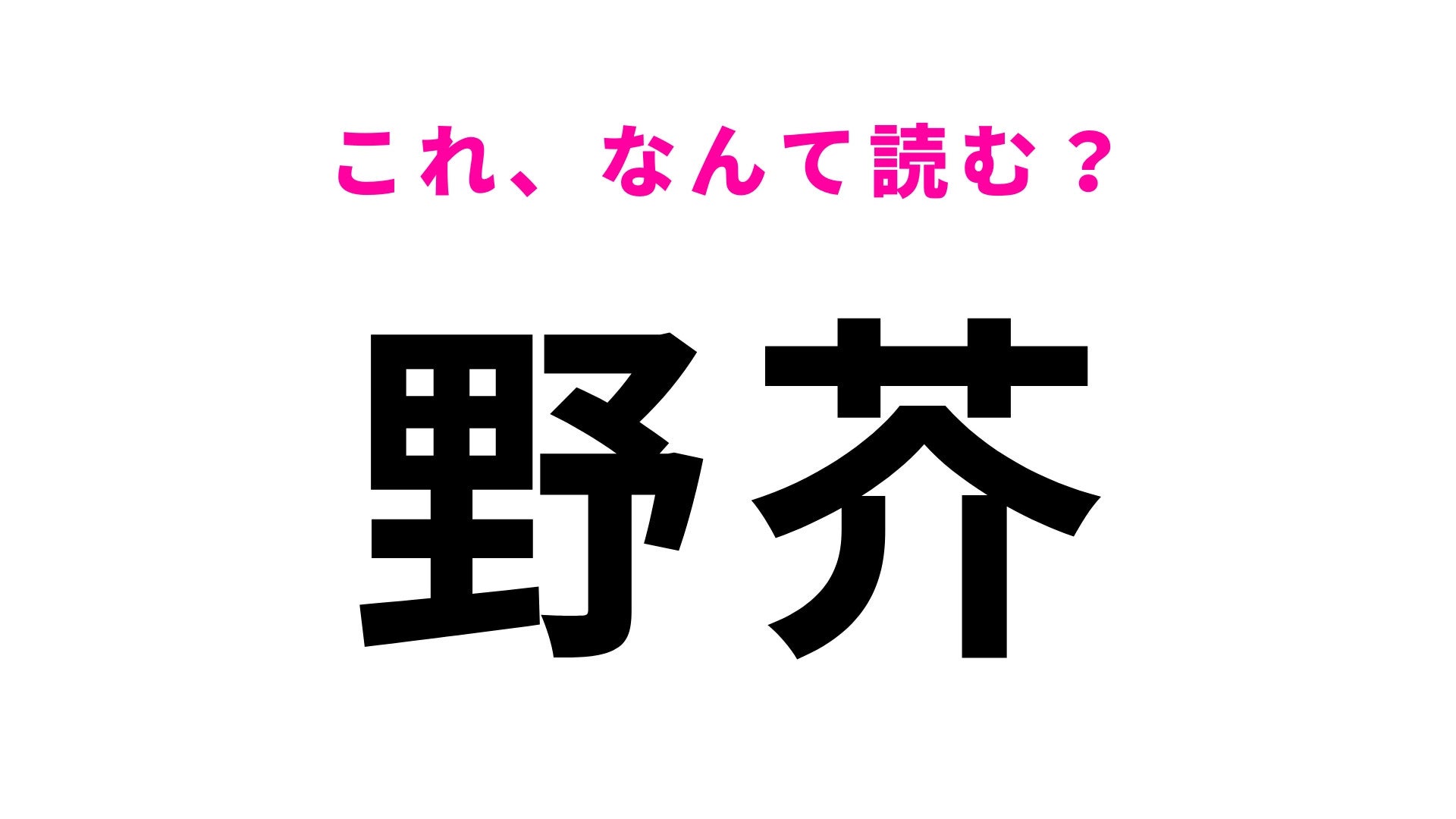 【漢字クイズ】「野芥」はなんて読む？一発で正解できたらすごい…福岡県にある駅名！