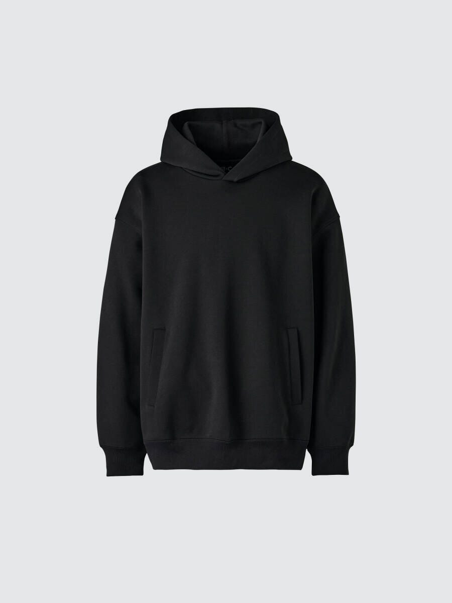 スウェットオーバーサイズプルパーカ 2026春ユニクロ大人女性おすすめ黒スウェットオーバーサイズプルパーカ