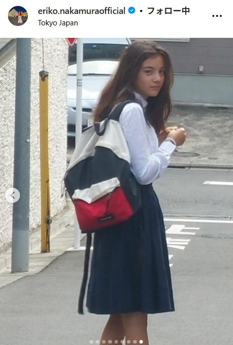 中学校時代の長女/中村江里子 Instagramより