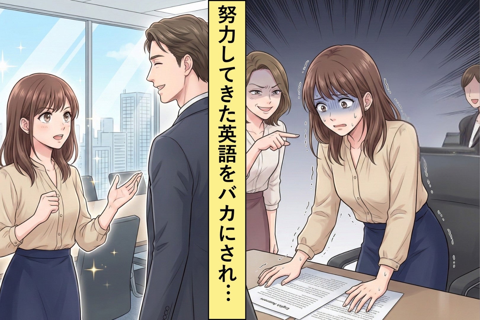 同僚「英語もできないの？」→翌週、海外クライアントとの商談で通訳なしの状況になってしまい...