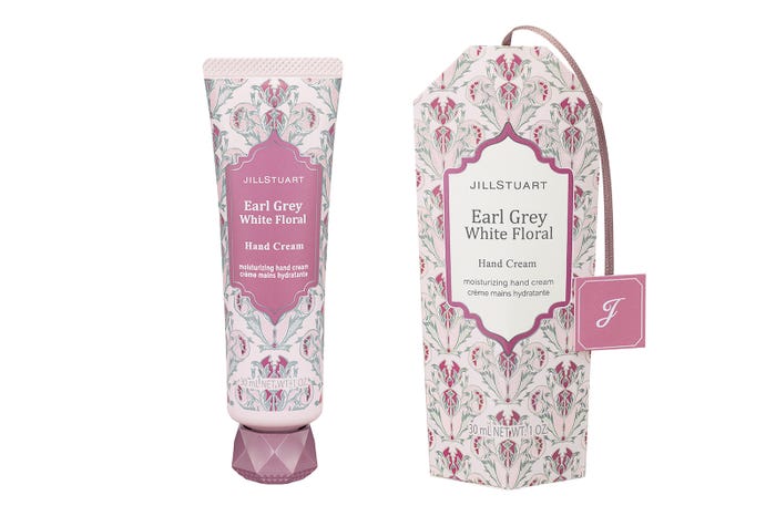 「ハンドクリーム アールグレイ ホワイトフローラル」パッケージ(C)JILL STUART Beauty