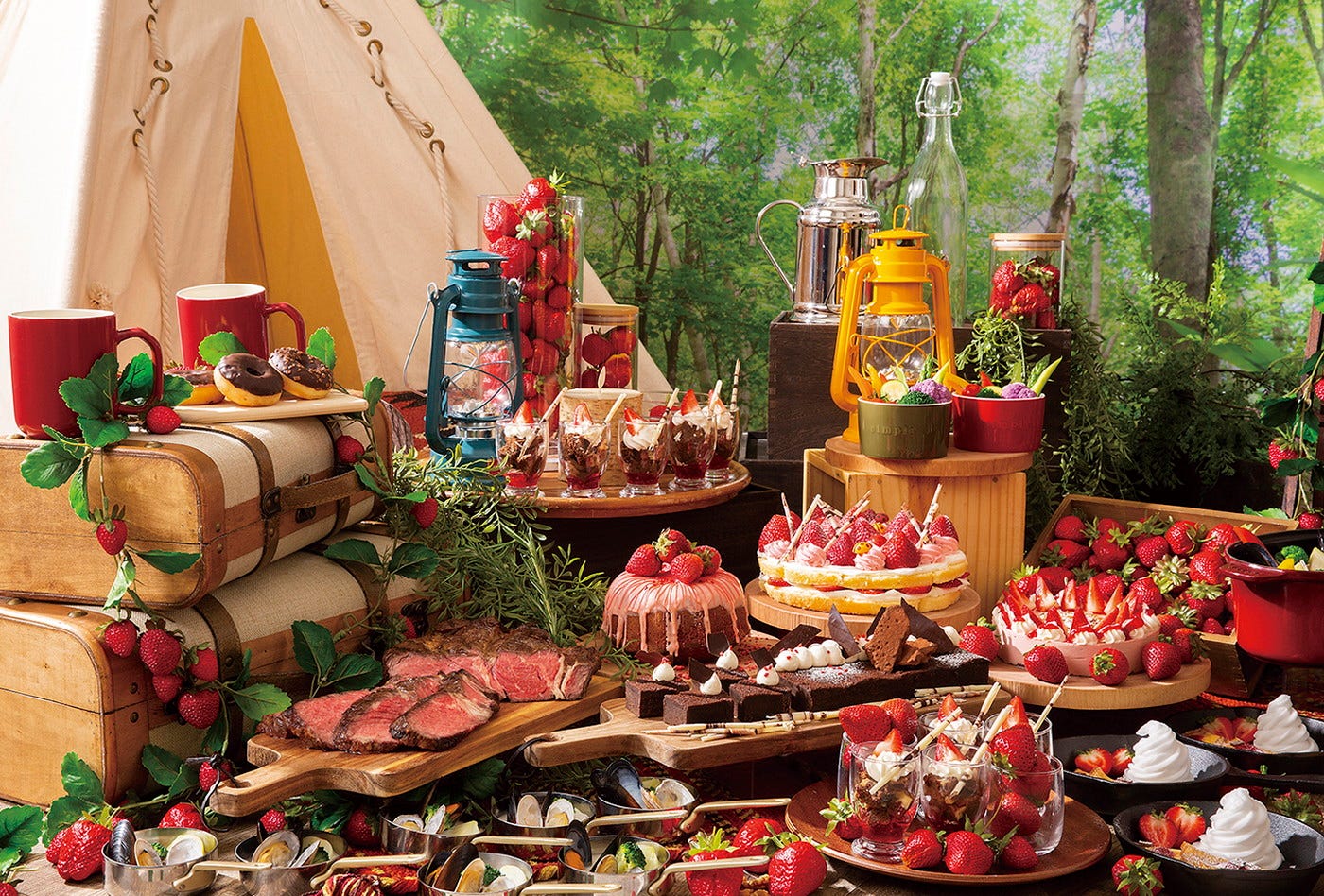 京王プラザホテル多摩で“グランピング風”バイキング、苺&チョコデザートもずらり
