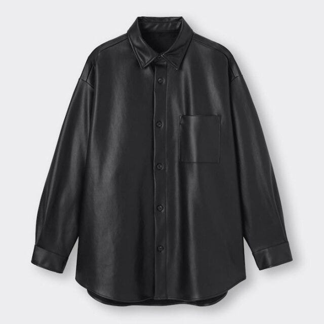 GU 着こなしパターン 秋コーデ 旬見え 6パターン たむ イラスト GU 着こなしパターン 秋コーデ 旬見え 6パターン たむ イラスト フェイクレザーオーバーサイズジャケット