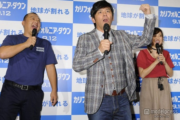 (左から)TKO・木下隆行、ますだおかだ・岡田圭右、菊地亜美