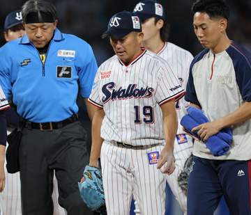 初回KOの46歳、ヤクルト・石川雅規は左肩痛 降板直前に左肩気にする仕草 数日間様子をみて、今後の対応を決める見込み
