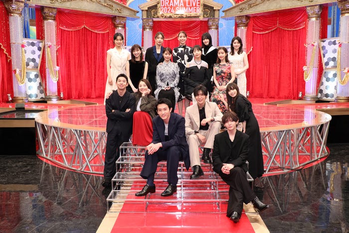 (上段左から)古川琴音、水野美紀、滝沢カレン、橋本愛、宮澤エマ(中段左から)岡崎紗絵、有村架純、木南晴夏、田中みな実(下段左から)仲野太賀、小池栄子、杉野遥亮、目黒 蓮、山田涼介、松岡茉優(C)フジテレビ